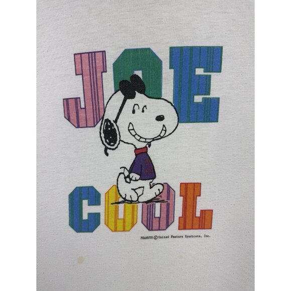 Rare True Vintage Snoopy Joe Cool Peanuts Art TV Cartoon Show White Tee Promo - Picture 4 of 11